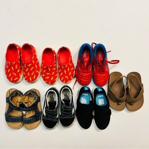Lot of 7 Toddler Boys Vans Native Stride Rite Sneakers Sandals Shoes Sz 9 10